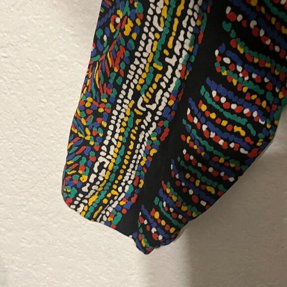 Womens Vintage Maygene Multi Color Global Print Blazer Sz Large - Picture 5 of 8